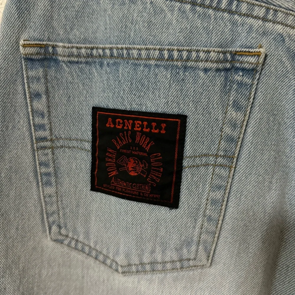 Vintage Agnelli Skater Baggy Jorts Light Wash Denim Longline Shorts USA Made-28
